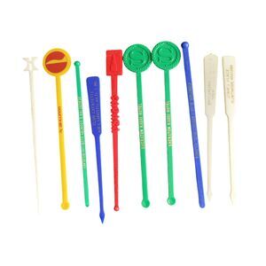 10 Vintage Advertising Drink Stirrers